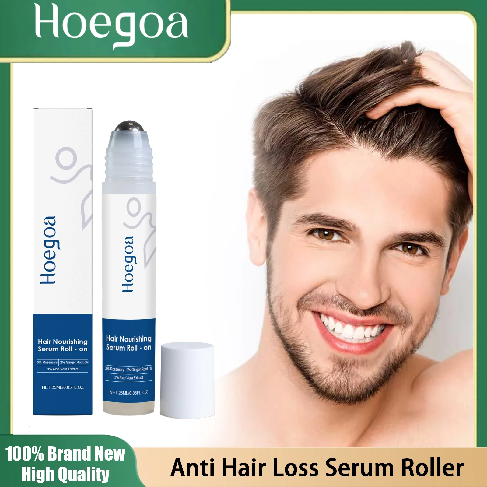 Ginger Hair Growth Oil Nourishing Strengthening Hair Roots Scalp Treatment Hair Loss Serum Moisturizing Hair Care Essence Roller