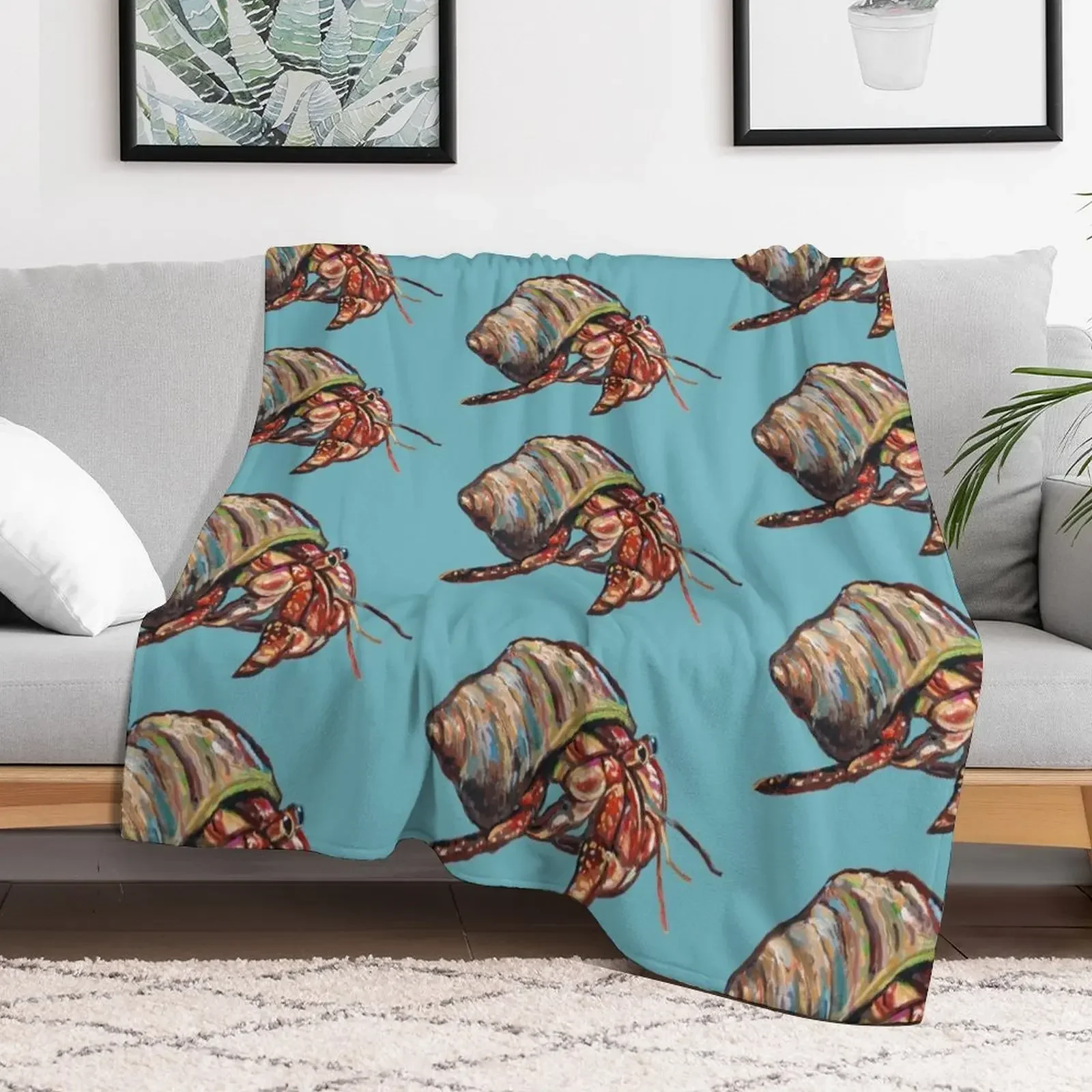 Colorful Beach Hermit Crab Throw Blanket cosplay anime Luxury St Cute Weighted Blankets