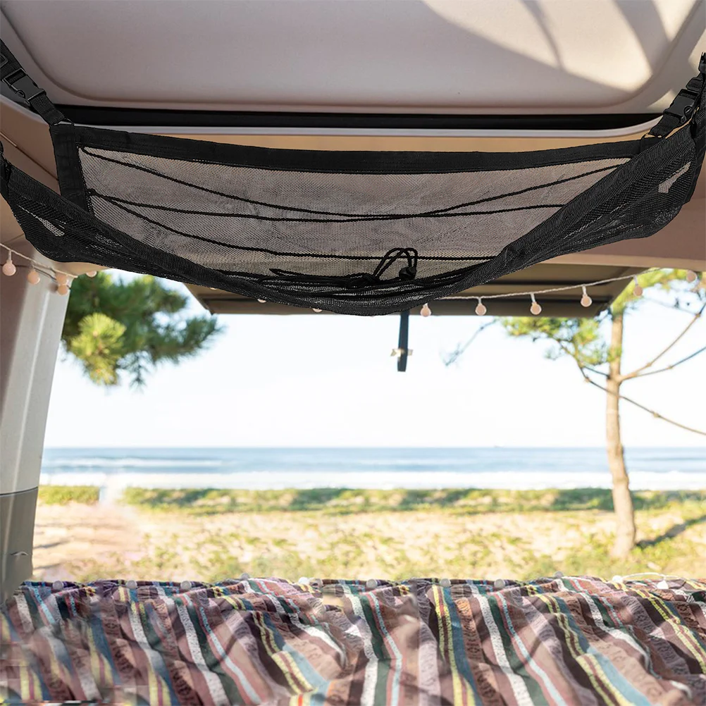 

Car Ceiling Cargo Net Heavy Duty Mesh Roof Organizer for Suv Camping Road Trip Interior Accessories