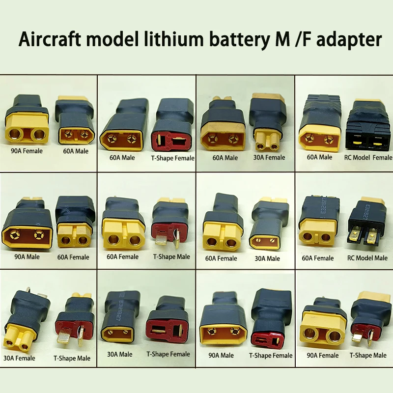 XT30/XT60/XT90/T-Shape RC Battery Adapter Male Female Connector Conversion Plug for Lipo Battery Drone Airplane DIY Parts