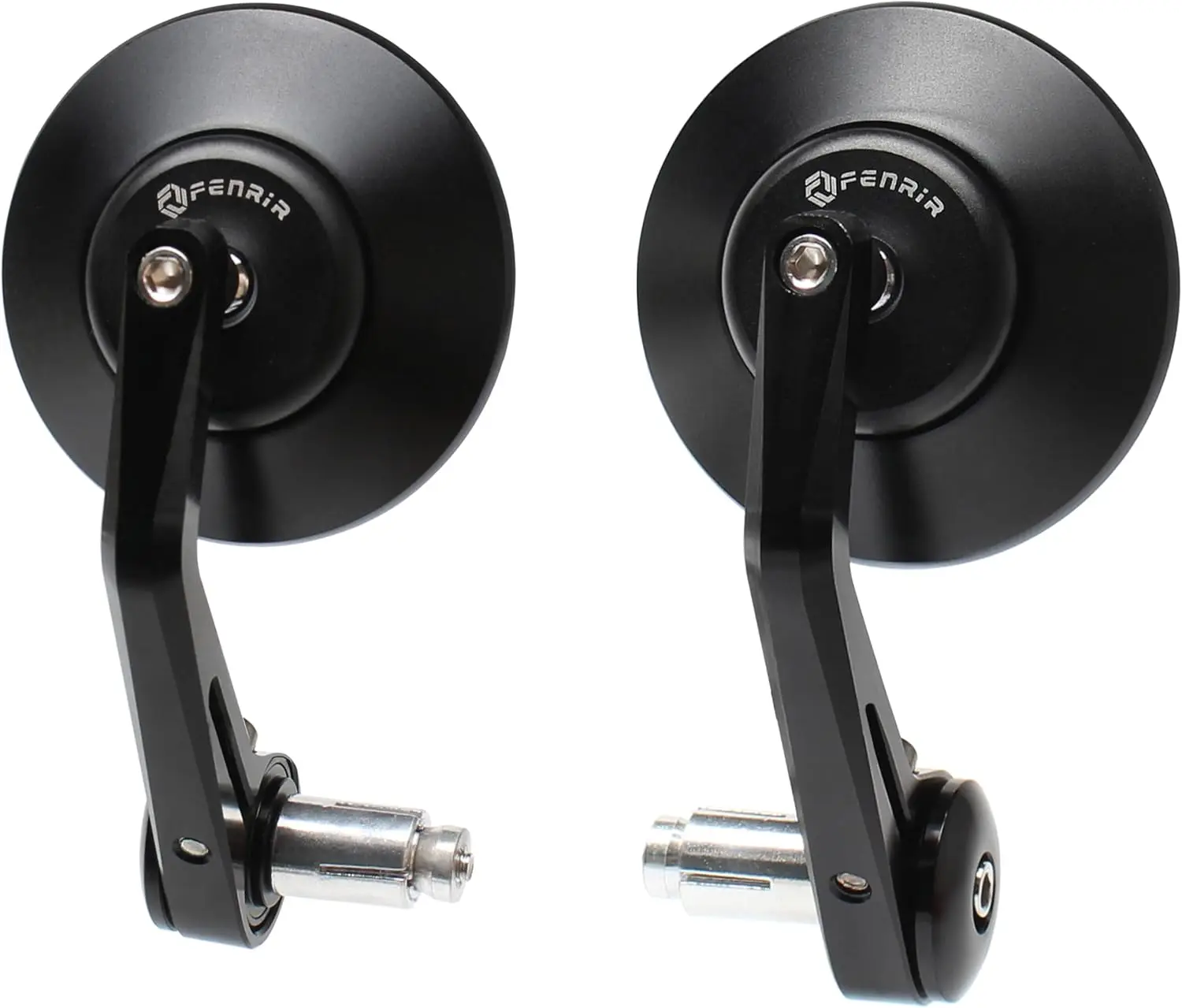 

CNC Aluminum Alloy Motorcycle Bar End Mirrors Round Cafe Racer Retro Black 22mm 7/8 Inch Handlebar Universal Rear View for Sport