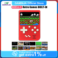 GAMINJA GC27 Handheld Video Console 2.4 Inch TFT Color Screen Portable Game Player Built-in 400 Retro Games with AV Output