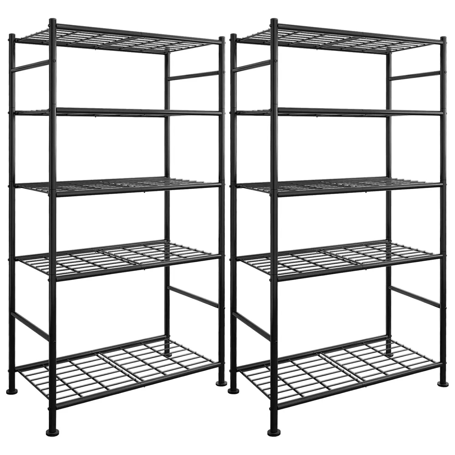 

5-Tier Steel Shelving Unit 2-Pack Adjustable Reinforced Frame Garage Warehouse Basement Workshop 33.5x12.6x72, Customized