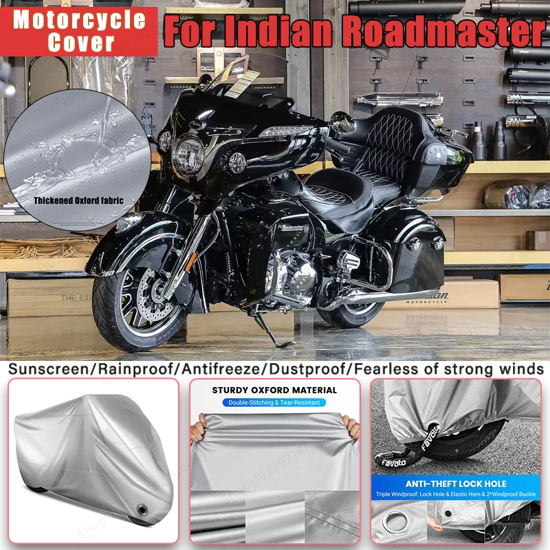 

For Indian Roadmaster No Ear Motorcycle Cover - Outdoor Full Body Protection, Waterproof Dustproof Heat-Resistant Moto Accessory