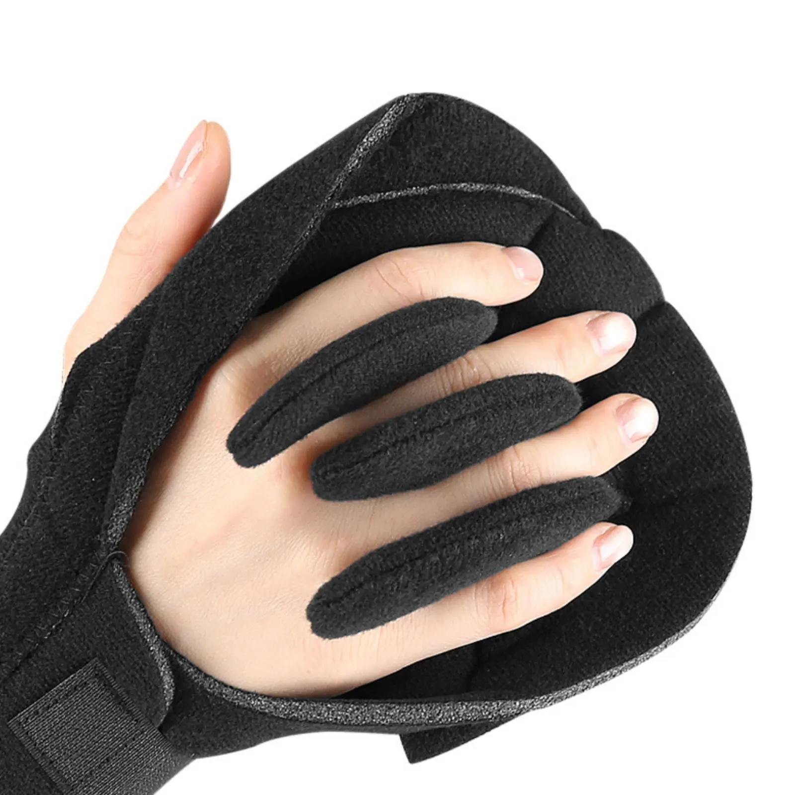 

Padded Finger Separator Glove Pressure Relief Hand Contracture Pad Adjustable Palm Protector Ergonomic Fit for Elderly