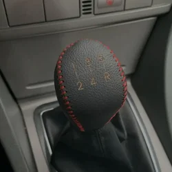 Car Gear Shift Collars for Fiesta Ecosport Focus 2 MK2 MT Leather Gear Shift Knob Cover Protector Interior Accessories