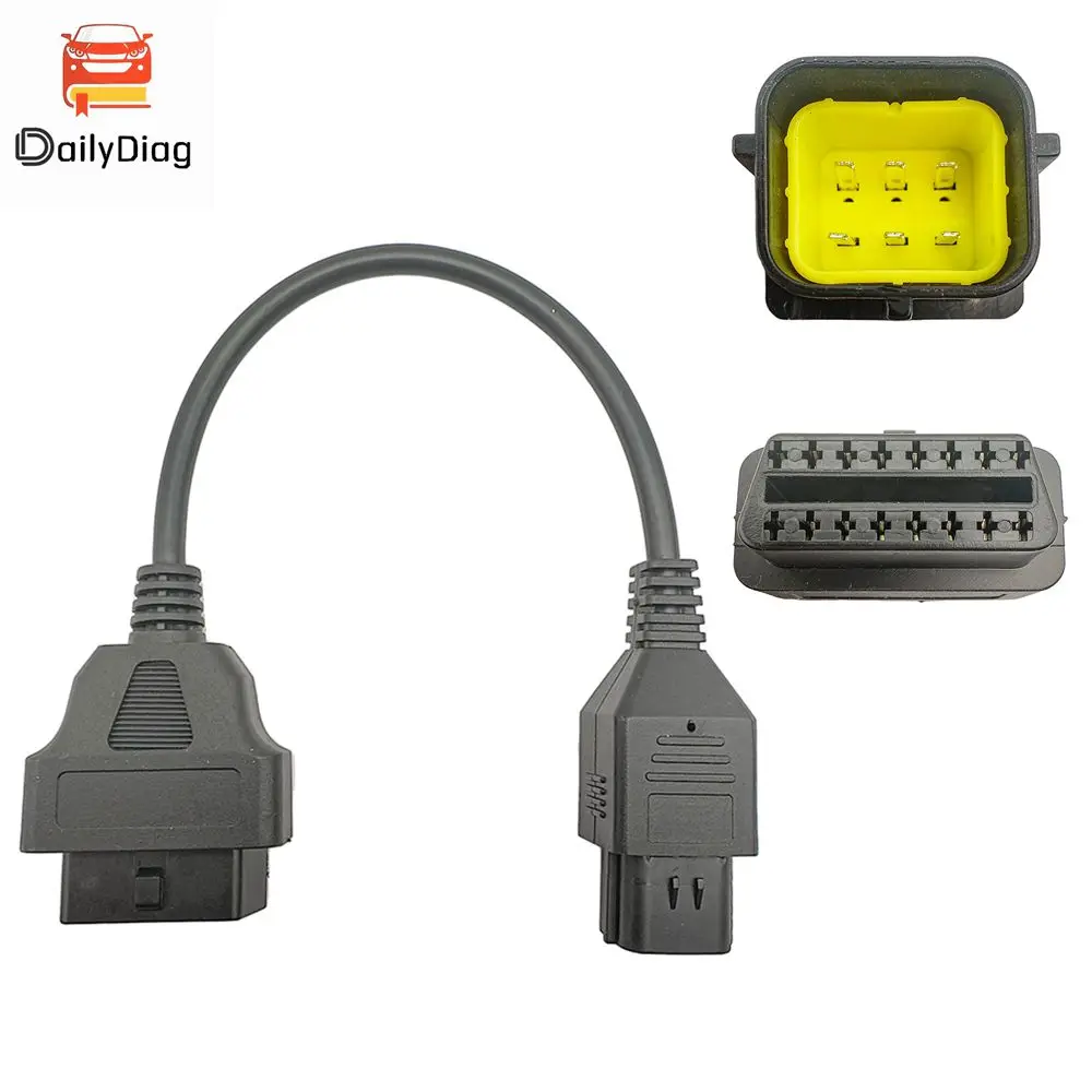 6Pin Motorcycle OBD2 Diagnostics Cable Connector for Husqvarna Motorbike OBD Extension Cable Adapter