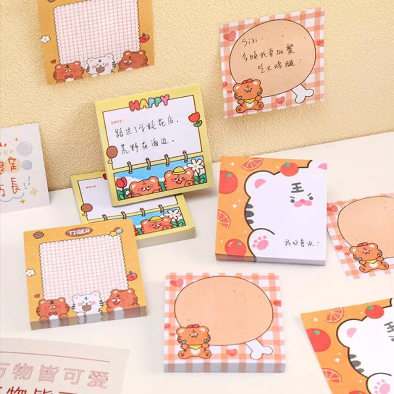 Korean Ins Cute Rabbit Sticky Notes Student Message Cartoon Learning Stationery N Times Paste Office Planner Memo Pads Wholesale