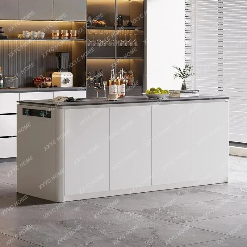 

Кухонный островной шкаф LXKitchen: отдельный стол из массива дерева класса люкс, рабочий стол для гостиной, барный стол из каменной плиты, бытовой шкаф