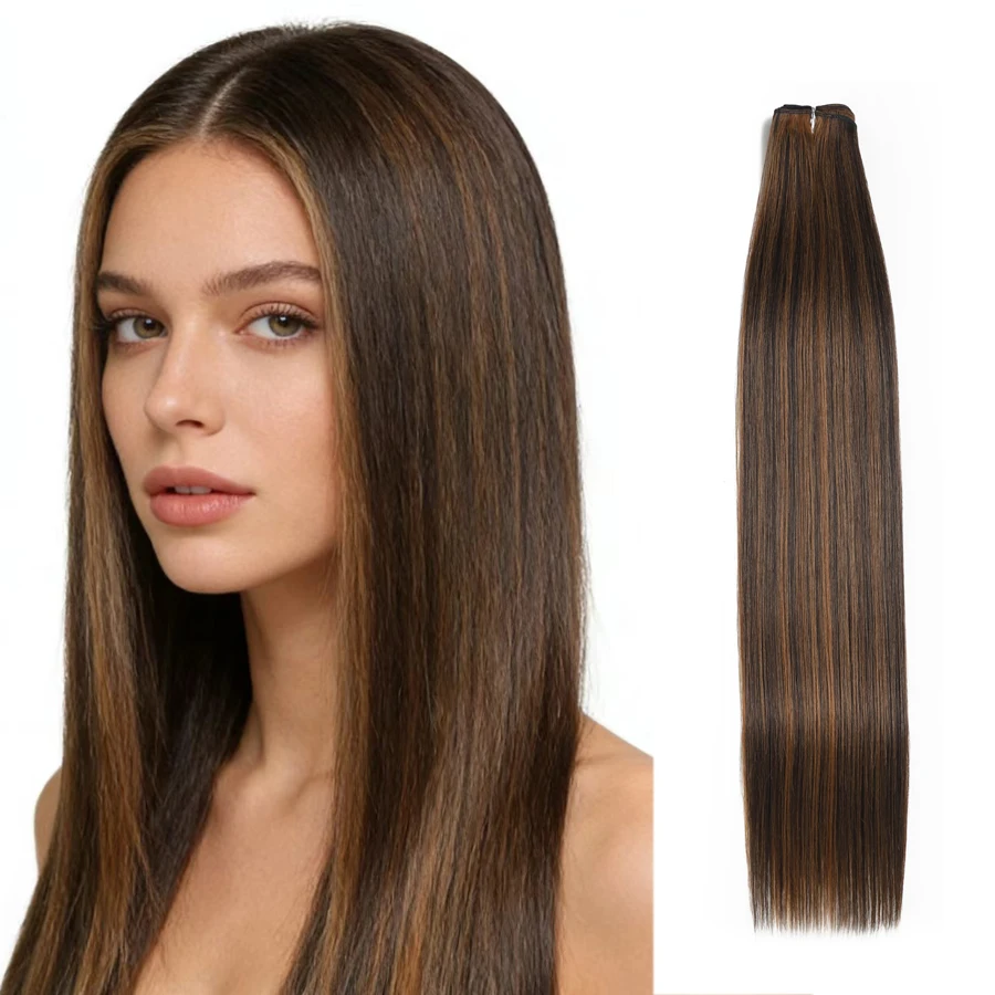 

Наборы прямых волос 26 дюймов: натуральные, мягкие, термостойкие синтетические волокна для наращивания волос для женщин