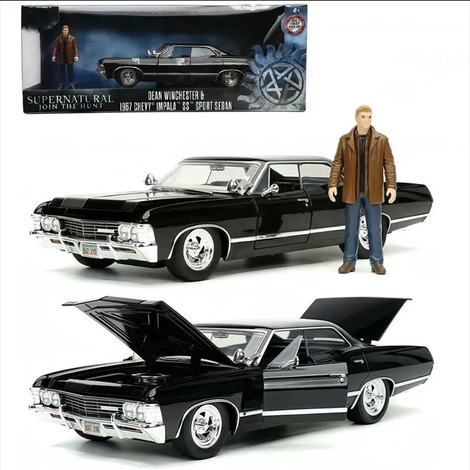 1:24 Scale 1967 Impala SS Alloy Car Model With Figure Static Collection Decorated Holiday Gifts Toys