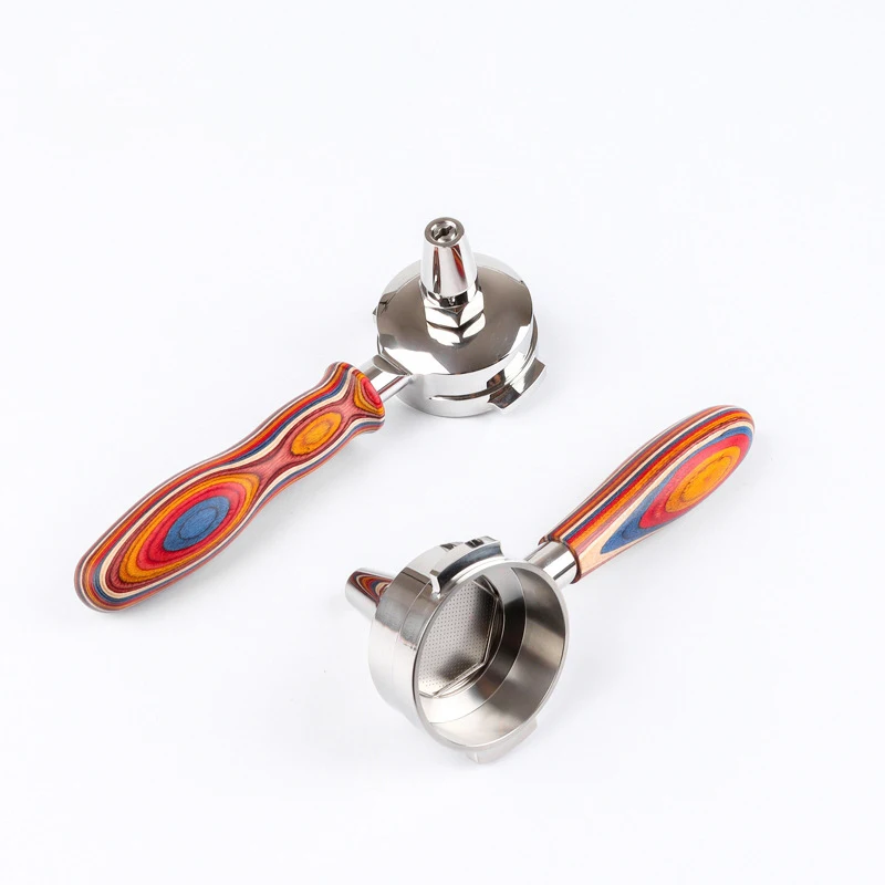 Hot Sale Solid Wood Stainless Steel Espresso Portafilter For Semi Automatic Coffee Machine Tool