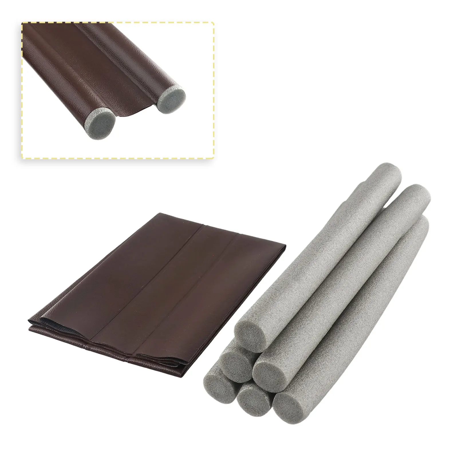 Tira de sellado de puerta de cuero, accesorios de sellado de 96cm/38 pulgadas, tapón, tira de dormitorio, espuma EPE + excluidor de cuero para mantener el calor