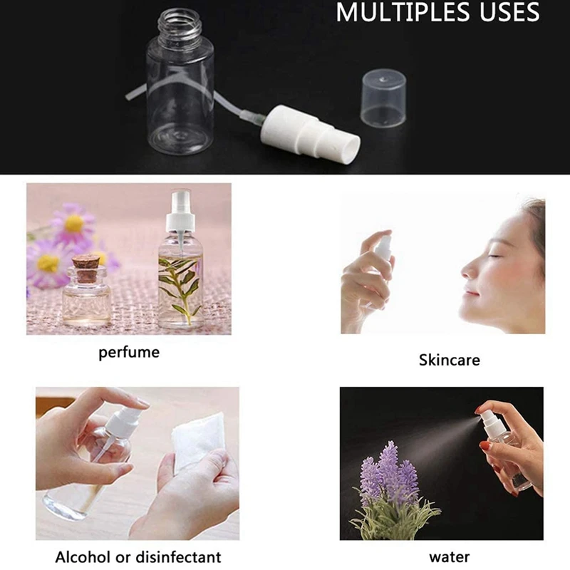 72Pcs 20Ml Transparent Empty Spray Bottles Portable Refillable Fine Mist Sprayer Bottles