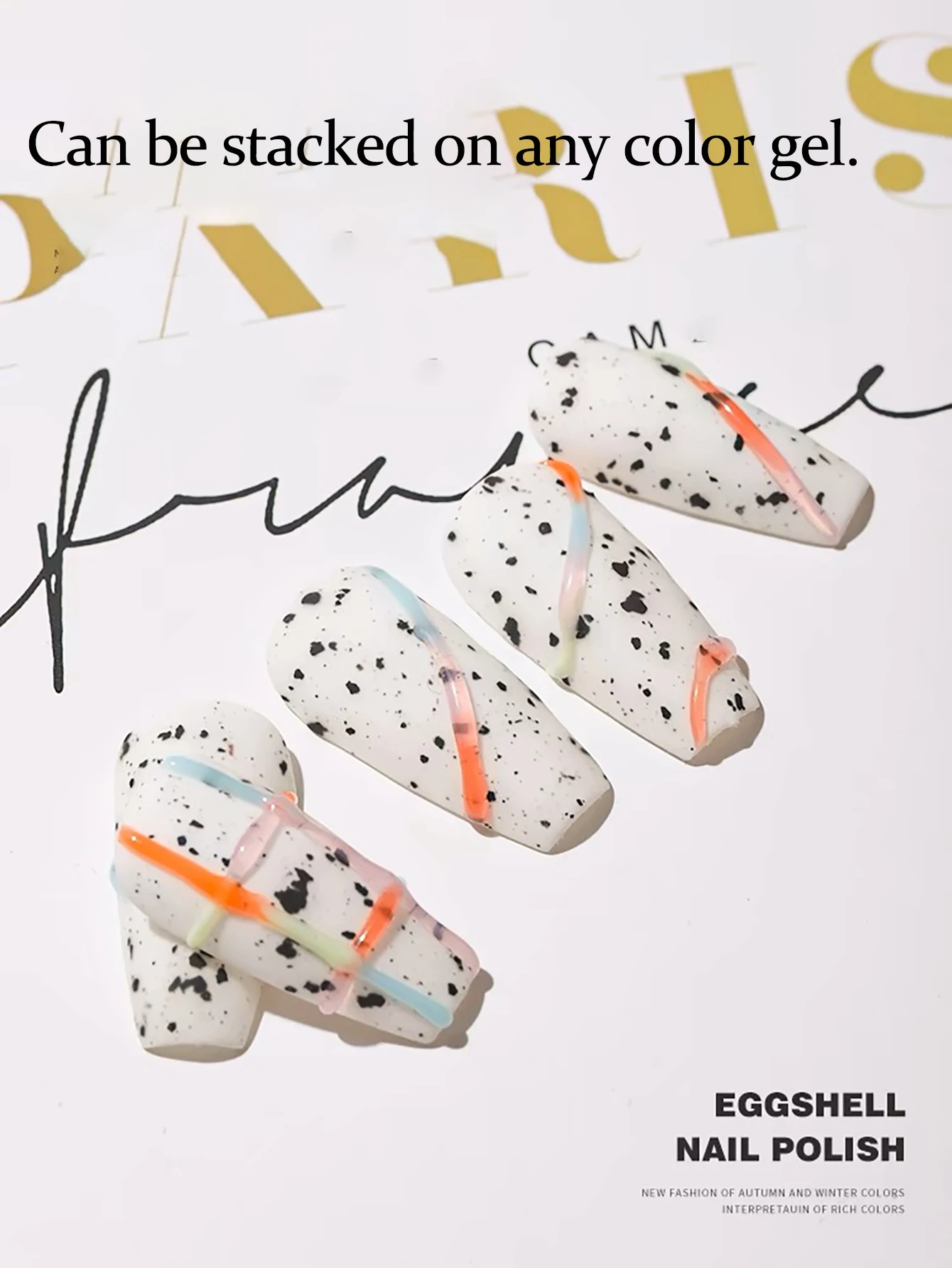 SHAKA 1-6 Stück japanischer Gel-Nagellack im Wachteleierschalen-Stil, beliebt bei Internet-Prominenten, kann mit jeder Basisfarbe für Nagelkunst kombiniert werden. – Detail 6