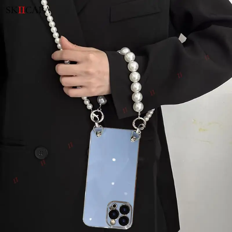 حافظة لهاتف لا شيء 3 سلسلة لؤلؤية كروس بودي حبل مطلي لامع حافظات ناعمة غطاء لهاتف لا شيء 3A Pro 2A CMF Phone2