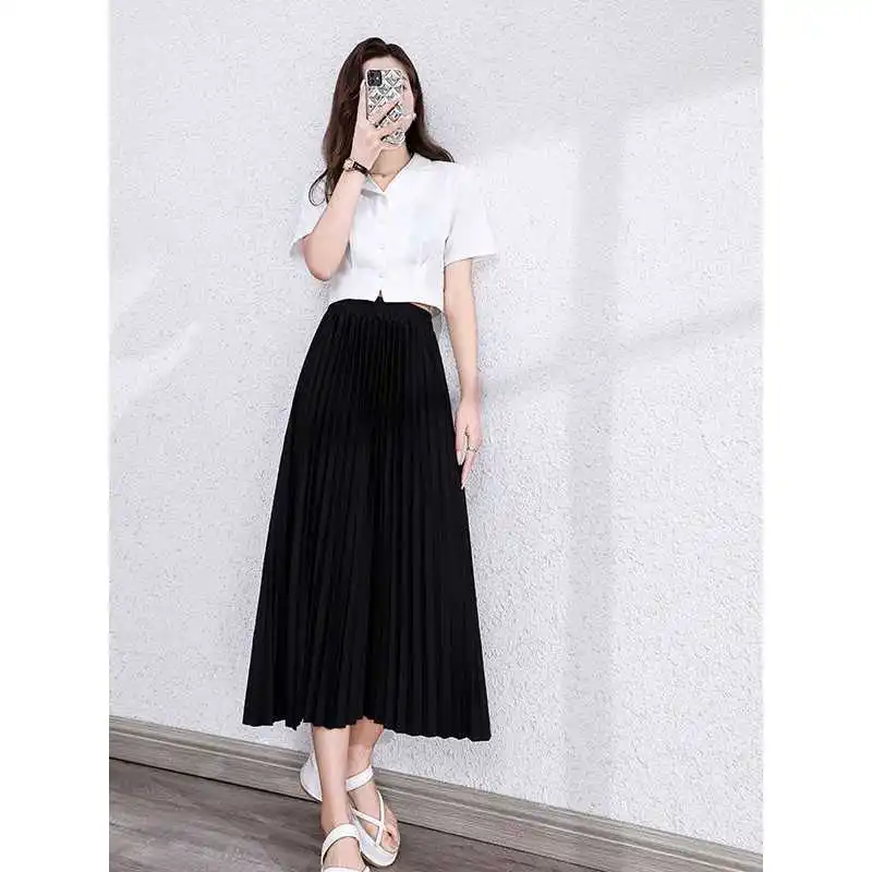 

Bla High Waist Skirt for Women Summer New Sle Figure Flattering Commute Suitable Polyester Fabric Ciwalk Batwing pe