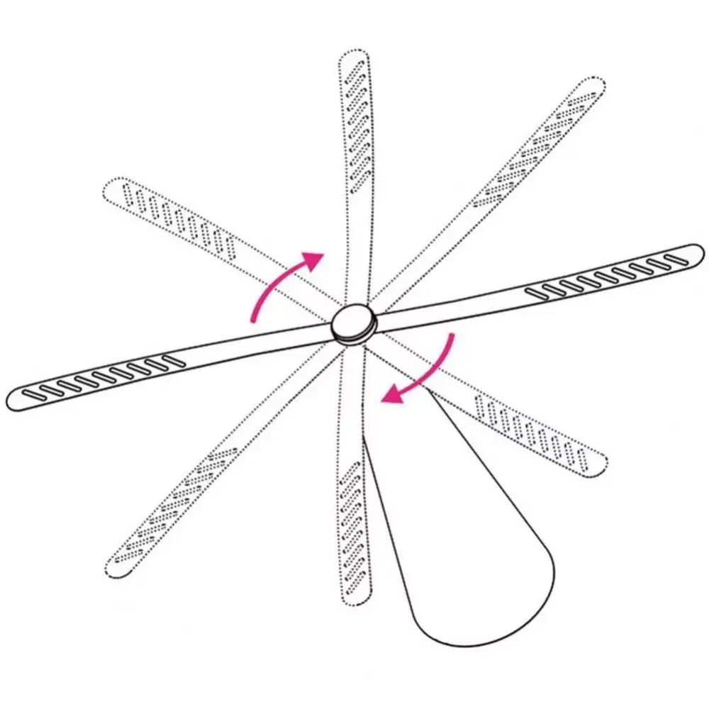 Retractable Fly Repellent Fan Portable Soft Blades Insect Repellent Fan Electric Spinning Rechargeable Table Flying Fan BBQ