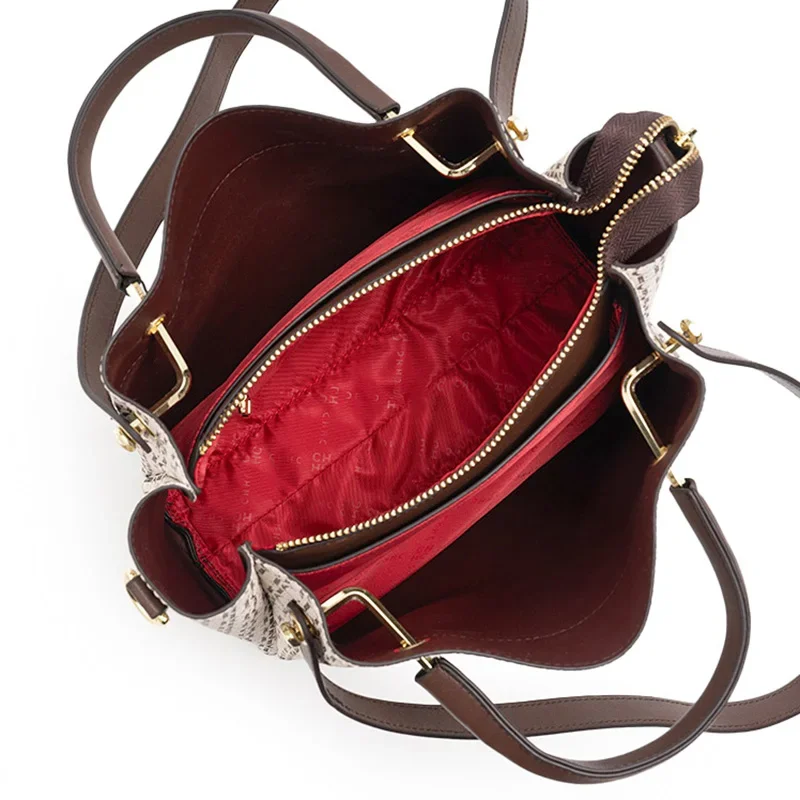 حقيبة كتف نسائية ذات علامة تجارية فاخرة من CH، أنيقة ومتعددة الاستخدامات ذات سعة كبيرة، أنيقة وأساسية #6