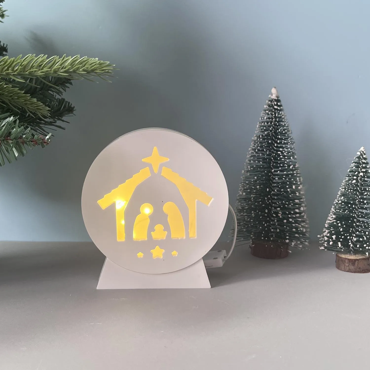 Christmas Series Round Christmas Atmospheric Light Silicone Mould Decorative Display Stand Plaster Drip Mould