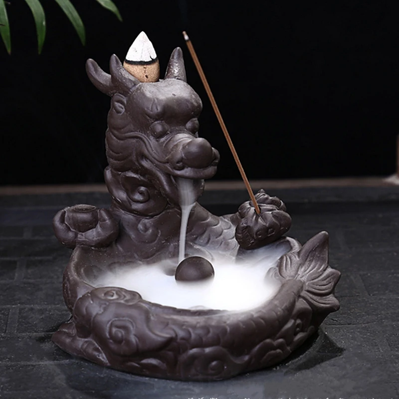 Beautiful Dragon Porcelain Backflow Incense Burner Porcelain Incense Burner Unique Home Decor Without Incense Cones