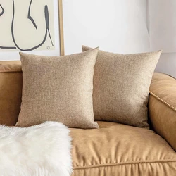 Inyahome 30x50cm 45x45cm Linen Pillow Case Solid Color Pillowcase Sofa Office Chair Lumbar Cushion Cover Anti-Dirty Pillow Cover