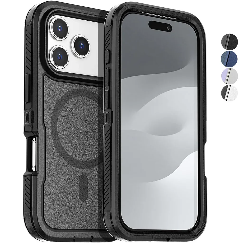 Para Magsafe magnético OttBox Defender funda resistente para IPhone17 Pro Max Air 16 15 14 13 12 11 cubierta protectora militar resistente