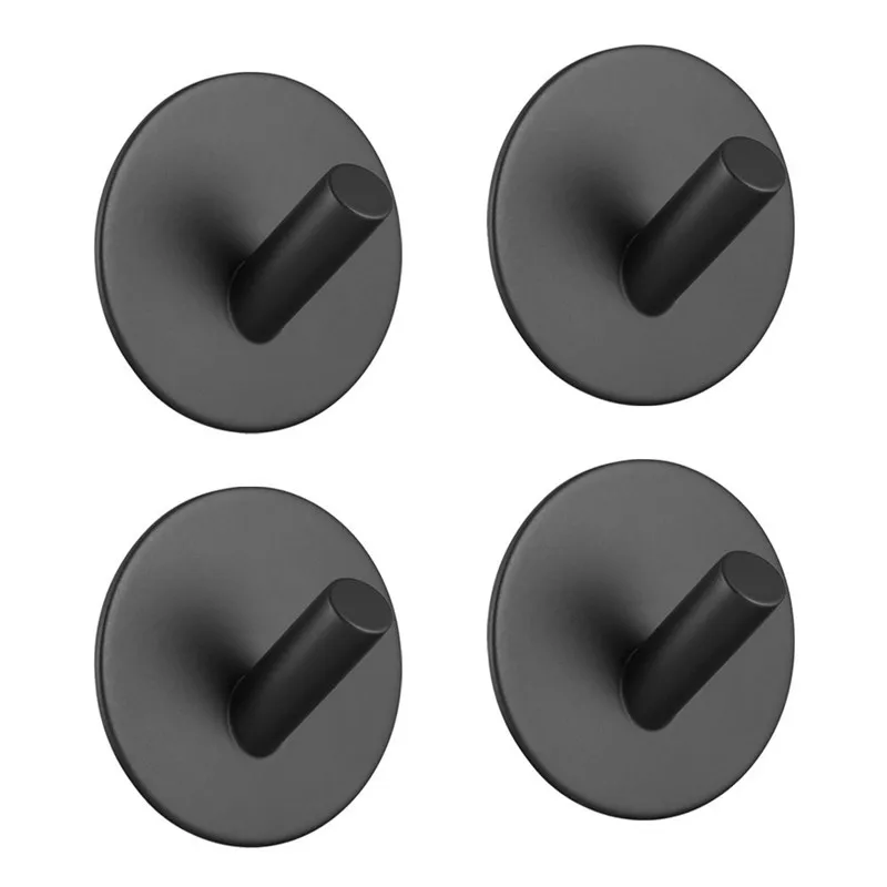 Black Robe Hook Wall Hook Towel Hook for Bathroom Stainless Steel Coat Hook Rustproof Hook Hanger for Kitchen Hardware SUS304