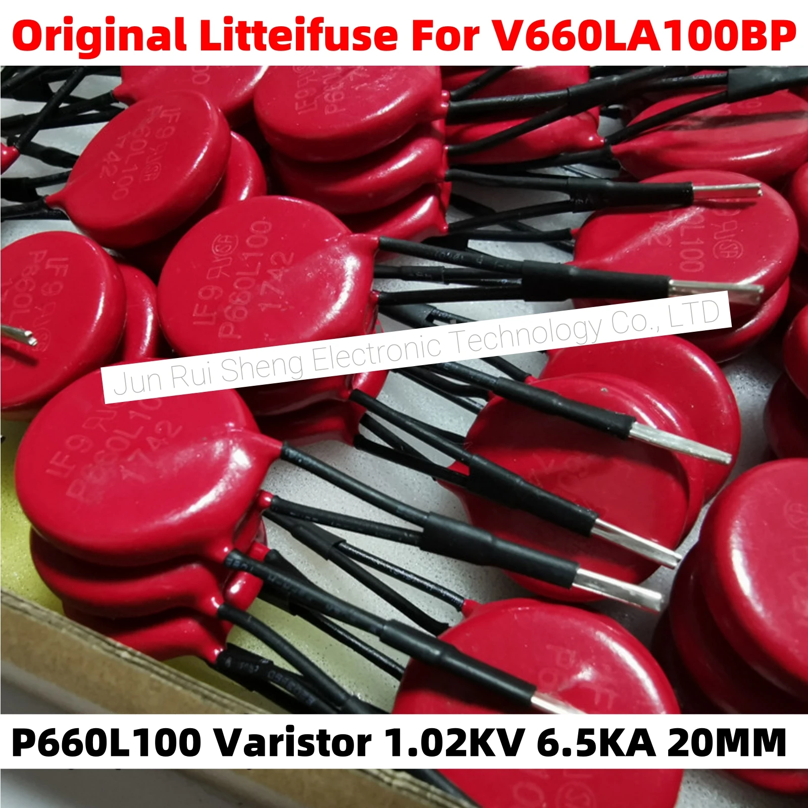 1/10/20PCS Litteifuse For V660LA100BPX3490 P660L100 Red Varistor 1.02KV 6.5KA DISC 20MM Rheostat AC660 DC850 400pF V660LA100BP