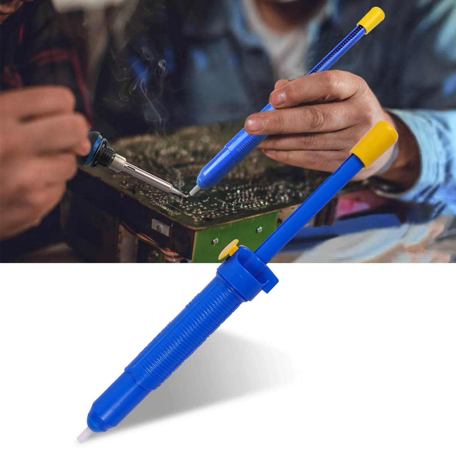 

Паяльный отсос с пластиковым корпусом, ручной вакуумный инструмент для удаления припоя с конденсаторов и резисторов