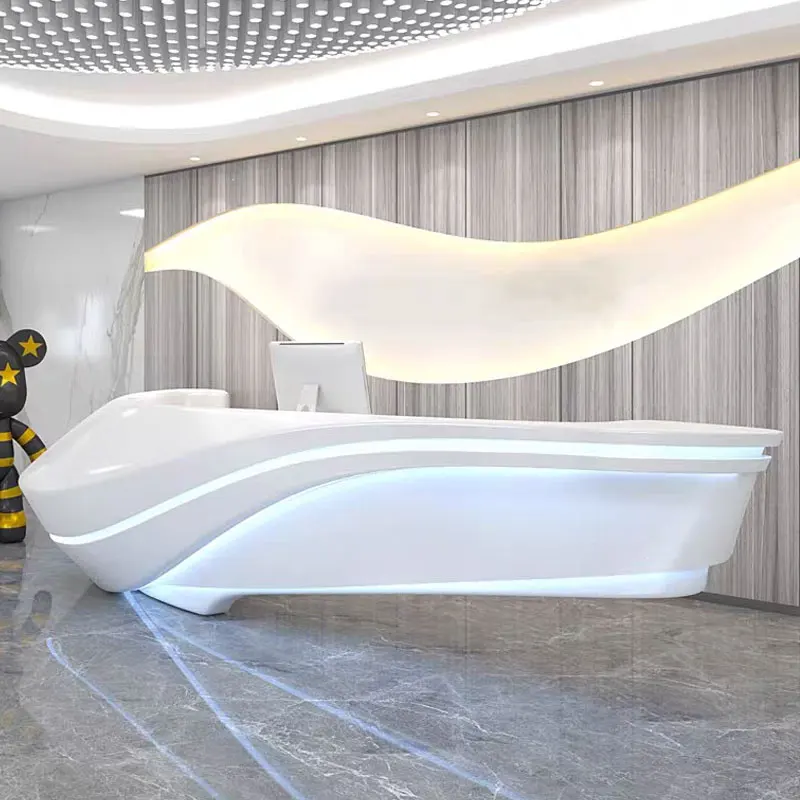 عداد استقبال منحني مخصص لخزانة عرض تسجيل النقود في المكتب الأمامي للشركة