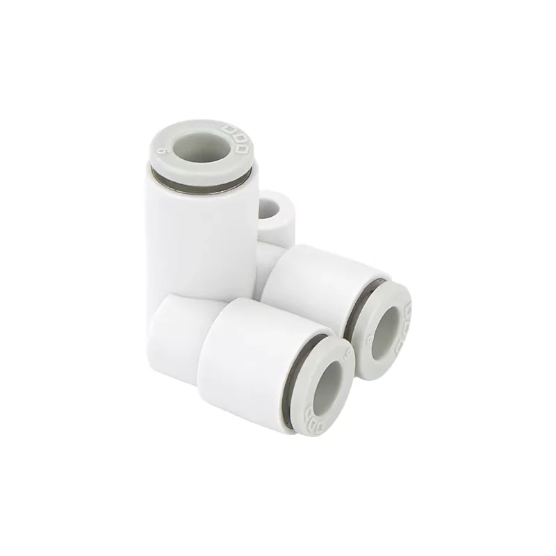 5PCS Pneumatic quick-connect air pipe fitting L-type double-tube elbow tee KQ2LU04/06/08/10/12-00