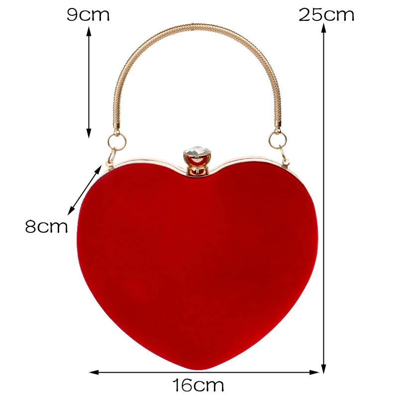 Heart Shaped Diamonds Women Women\'s Bag 2022 Trend Evening Bags Chain Shoulder Purse Day Clutches Evening Bags For Party Wedding