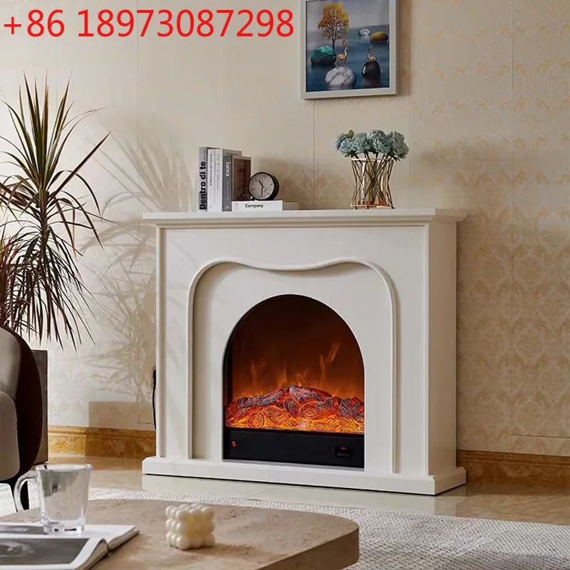 

French fireplace cream wind decorative cabinet B & B retro simulated flame ambient light