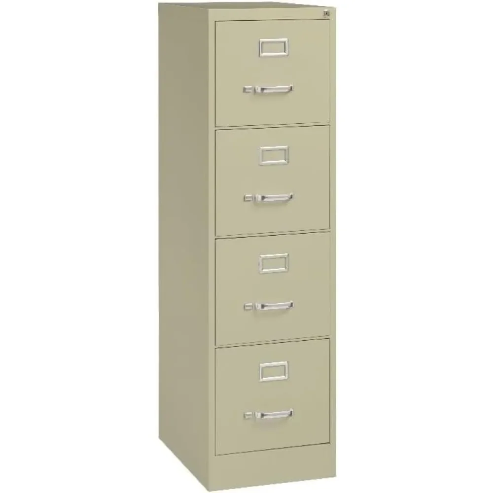 Deep 4 Drawer Letter File Cabinet in Putty, Fully Assembled