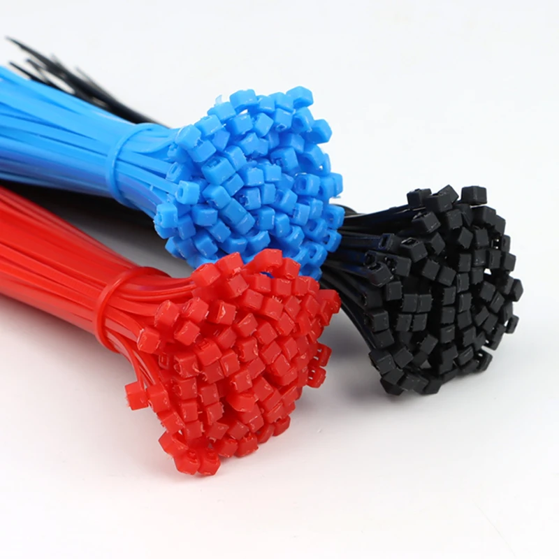 Immagine 7: Fascette per cavi in nylon autobloccanti Lunghezza 100/150/200mm Cinghie avvolgenti per legare cavi in plastica con cerniera Organizzatore di fissaggio per cavi fai da te multicolore