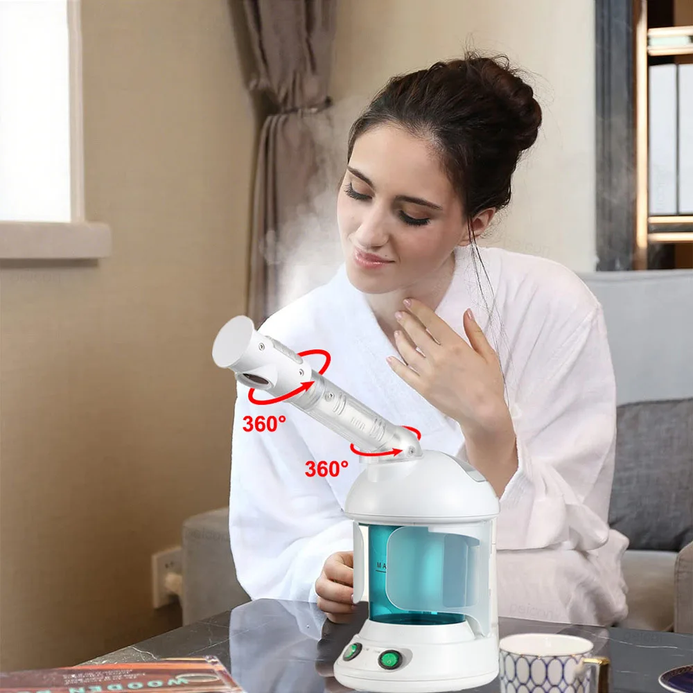 Professional Electric Ionic Nano Hydration Portable Ceramic Hot Warm Mist Ozone Face Facial Steamer Deep Cleansing Humidifier