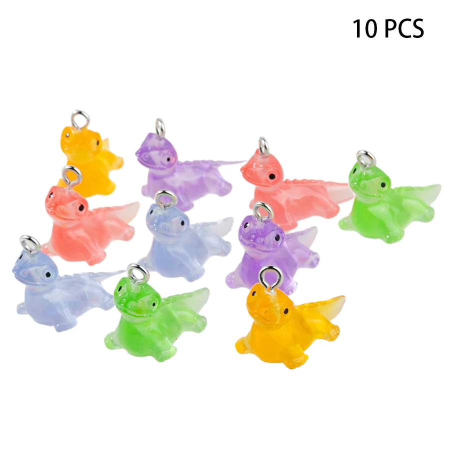 Nette 10 stücke Bunte Leuchtende Eidechse Harz Charms Anhänger Cartoon Tiere Charms Für Frauen DIY Schmuck Zubehör