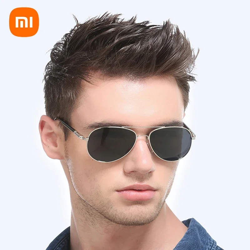 Xiaomi Youpin Men\'s Polarized Sunglasses Men\'s And Women\'s Sunglasses Men\'s Outdoor Fishing Retro Black Drive Pilot Sunglasses