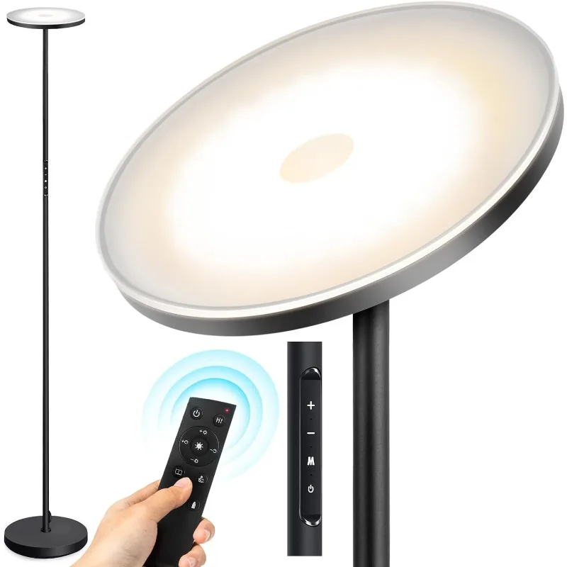 

Floor Lamp, 30W/3000LM LED Modern Torchiere Sky Lamp, Super Bright Dimmable Standing Tall Lamp with 4 Color Temperatures