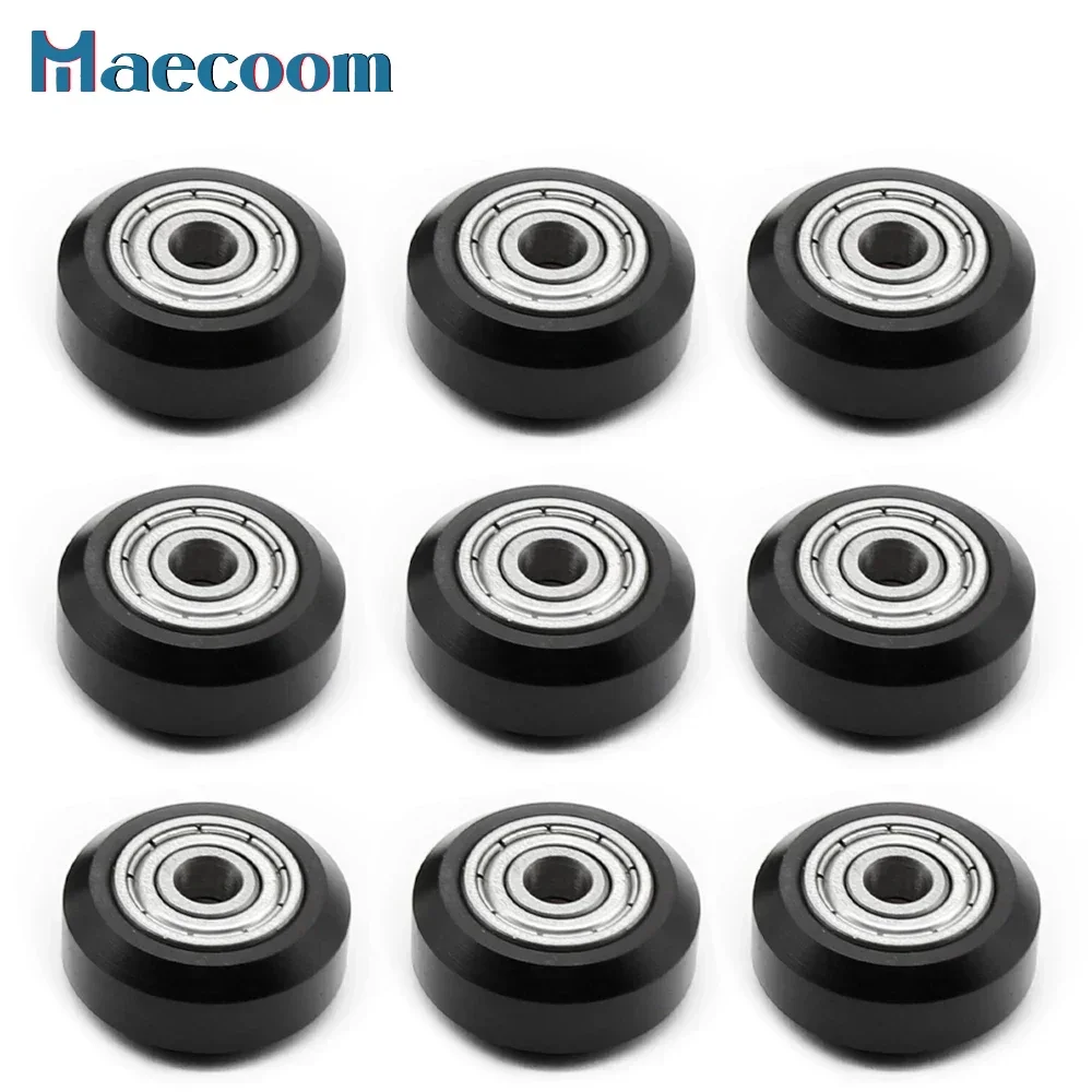 12/24pcs CNC Plastic POM Wheel with 625zz Idler Pulley Gear Passive Round/V-Slot Perlin Pulley Wheel for Anycubic CR10 Ender 3