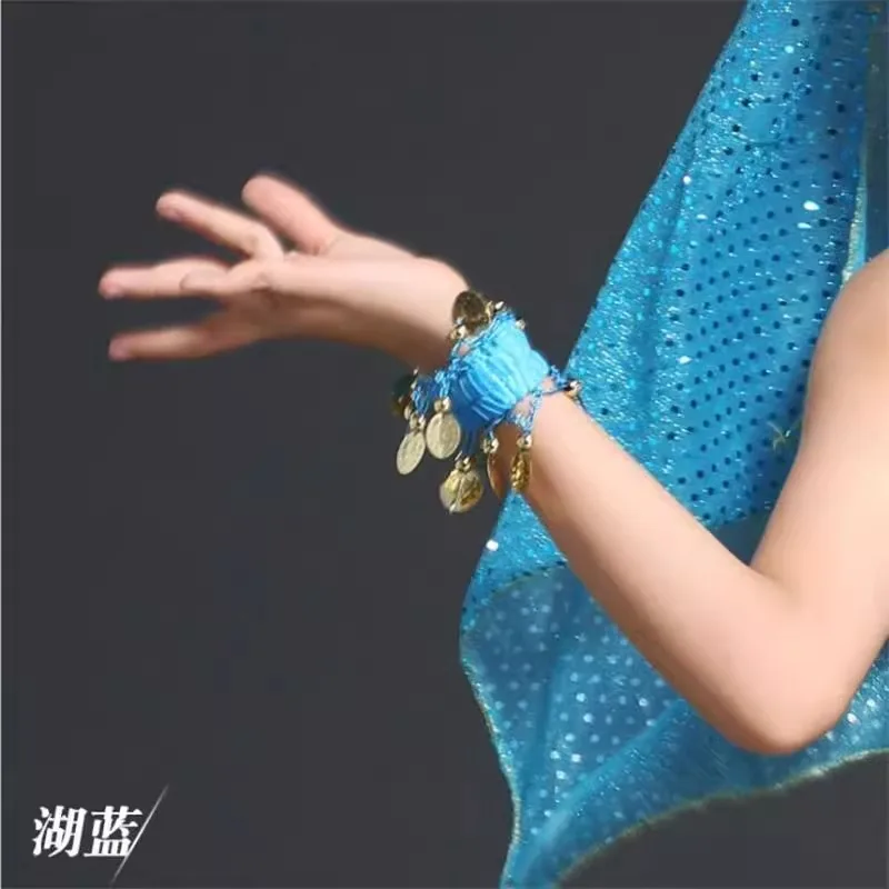 Детский браслет по индивидуальному заказу, одежда для танца живота, аксессуары, ювелирные изделия, аксессуары для рук, шифоновый подвесной браслет с монетами