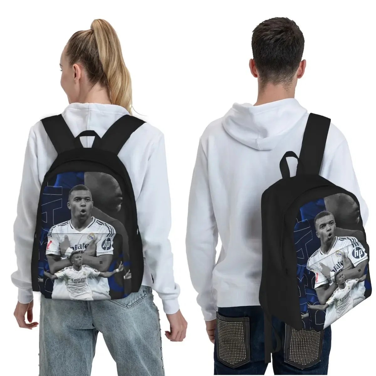 Football KM Mbappe Soccer Student Backpack School Bag Hiking Travel Daypack for Men Women Fashion Bookbag Shoulder Bags