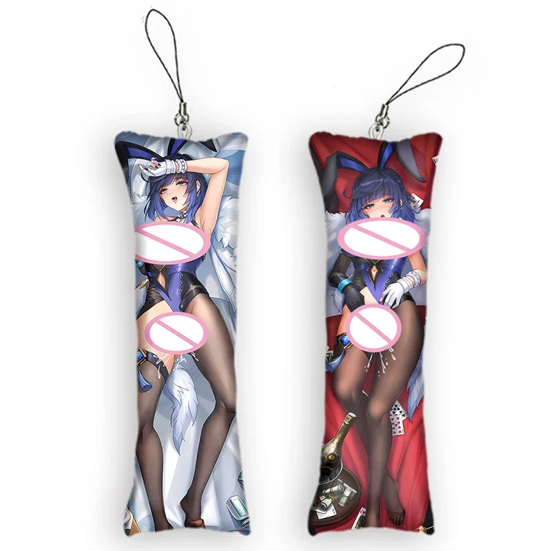 New Fashion Genshin Impact Yelan Theme Character Mini Dakimakura Keychain Anime Kawaii 2-Sided Print Small Pillow Cute Pendant K