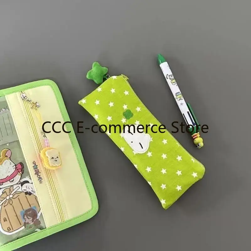 Star Print Pencil Case Double Layered Pen Case Pen Pouches with 2 Compartments R58A