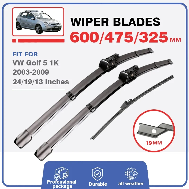 Limpiaparabrisas delantero y trasero para coche, accesorio para Volkswagen VW Golf 5 V 1K MK5 2003-2009 Rabbit GTI R32 LHD RHD