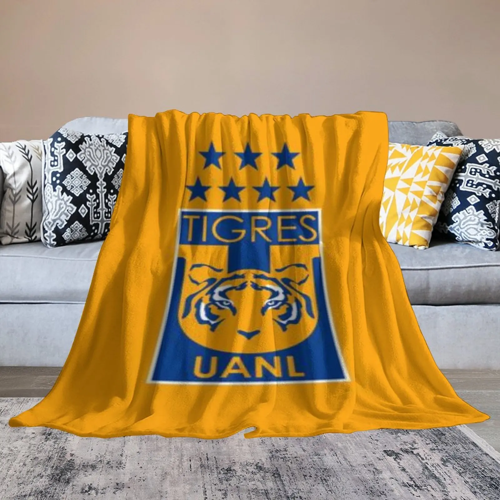 

Mexico Tigres UANL Throw Blanket Sofa Couch Cover Soft Cozy Microfiber Flannel Huggl Quilts Bed Blankets Decoration Gifts