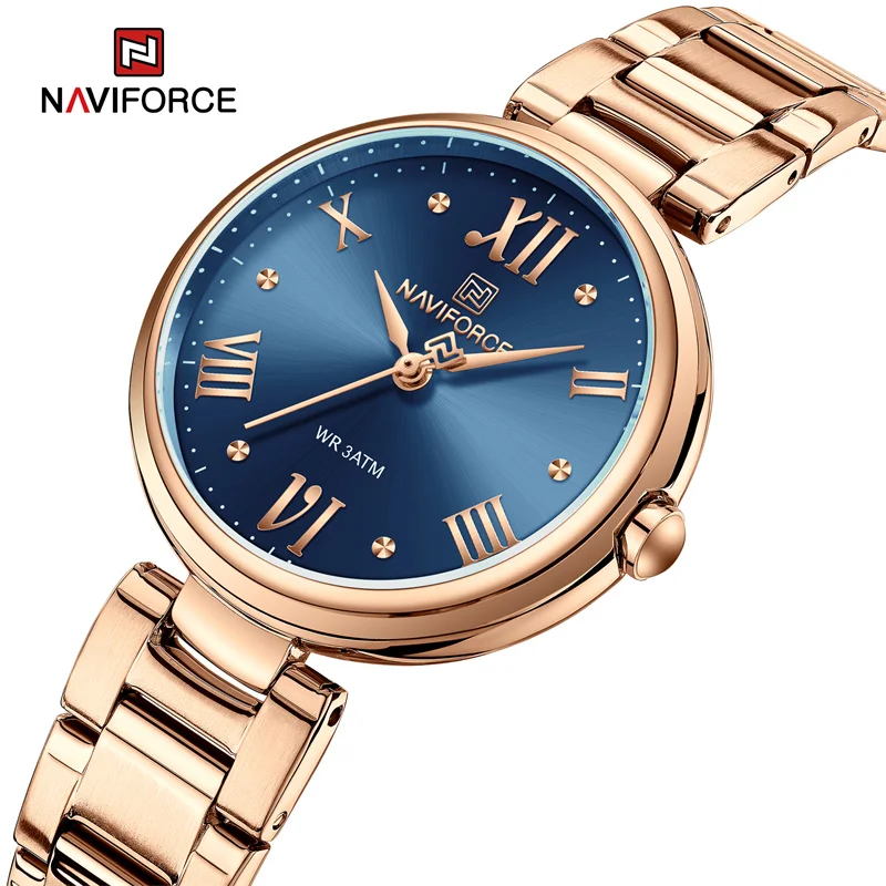 

NAVIFORCE Luxury Brand Watches For Women Fashion Stainless Steel Waterproof Quartz Wristwatch Female Clock Relogio Feminino 2023