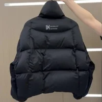 New Cotton Women Winter Warm Short Puff Jacket Korean Design Irregular Cotton Coat Trend Loose Thicken Parkas Tide Black White 5