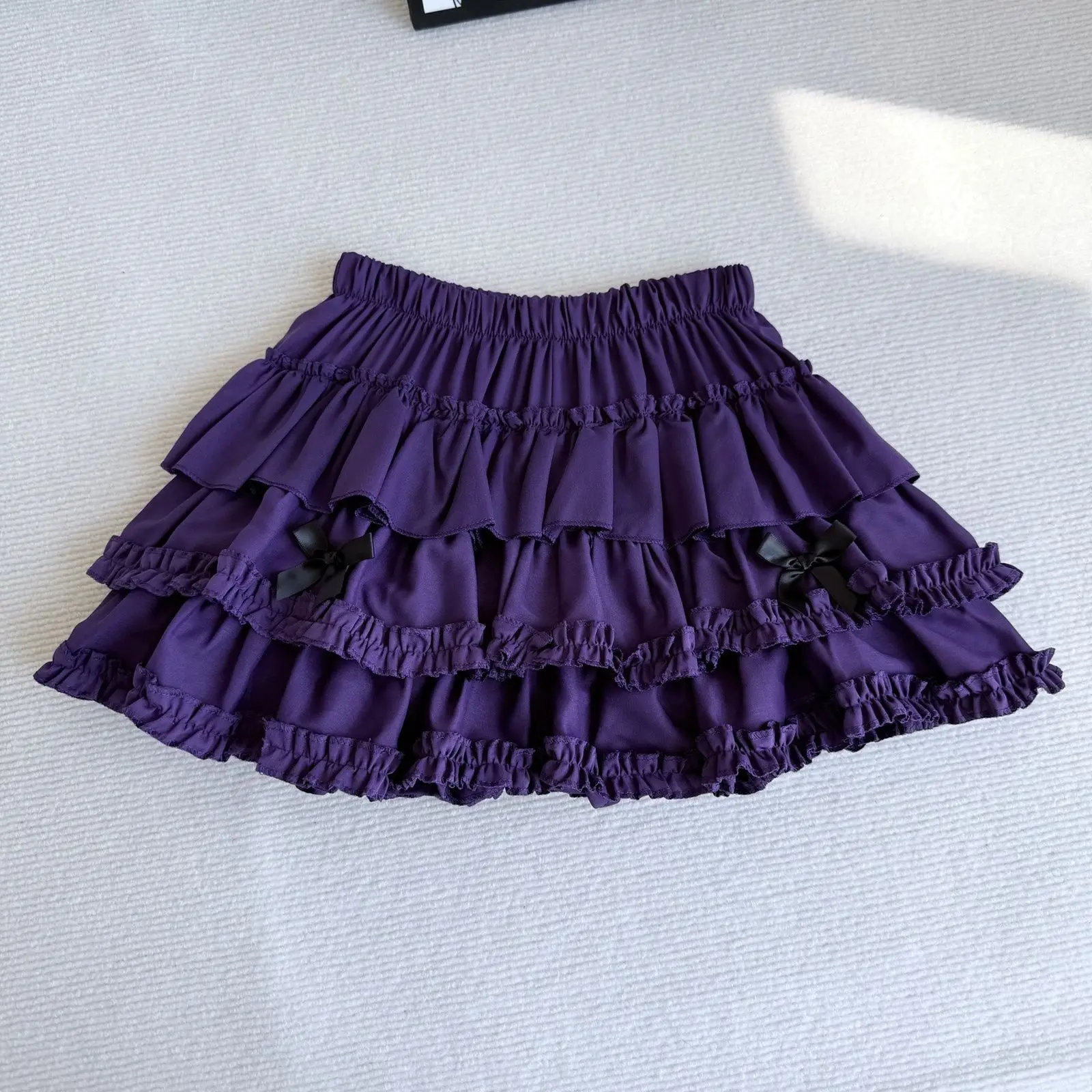 Kimutomo Sweet Hot Dark Puffy Pumpkin Mini Skirt Women Bow Girly Subculture Y2K Party Outfit Tiered Cake Skirts